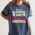 Baseball Mom Stressed Blessed And Baseball Obsessed Premium Women's Comfort Colors T-Shirt Moss Baseball Mom Stressed Blessed And Baseball Obsessed Premium Women's Comfort Colors T-Shirt Moss