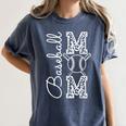 Baseball Mom Tee Leopard Mother's Day Grandma Women's Comfort Colors T-Shirt Moss