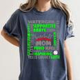 Baseball Mom Traits For Great Mothers Grey And Green Women's Comfort Colors T-Shirt Moss