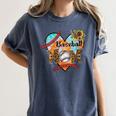Baseball Mom Valentine Leopard Heart Softball Mother's Day Women's Comfort Colors T-Shirt Moss