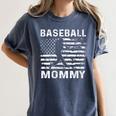 Baseball Mommy Mom USA Flag 4th Of July Women's Comfort Colors T-Shirt Moss Baseball Mommy Mom USA Flag 4th Of July Women's Comfort Colors T-Shirt Moss