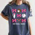 Baseball Nana Era Bows Baseball Mom Women Women's Comfort Colors T-Shirt Moss