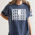 Baseball Pitcher Player Team Sport Lover Family Friends Fans Women's Comfort Colors T-Shirt Moss Baseball Pitcher Player Team Sport Lover Family Friends Fans Women's Comfort Colors T-Shirt Moss