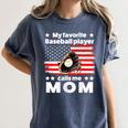 My Baseball Player Calls Me Mom Baseball Mom Women's Comfort Colors T-Shirt Moss