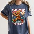 Baseball Player Christmas Gingerbread Smashing Through Snow Women's Comfort Colors T-Shirt Moss Baseball Player Christmas Gingerbread Smashing Through Snow Women's Comfort Colors T-Shirt Moss