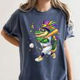 Baseball Player Mardi Gras Alligator Carnival Costume Beads Women's Comfort Colors T-Shirt Moss Baseball Player Mardi Gras Alligator Carnival Costume Beads Women's Comfort Colors T-Shirt Moss