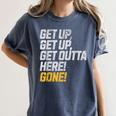 Baseball Player Get Up Get Outta Here Gone Home Run Women's Comfort Colors T-Shirt Moss Baseball Player Get Up Get Outta Here Gone Home Run Women's Comfort Colors T-Shirt Moss