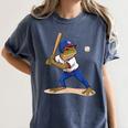 Baseball Puerto Rico Patriotic Flag Boricua Baseball Player Women's Comfort Colors T-Shirt Moss