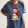 Baseball Snowman Merry Christmas Holiday Sports Xmas Pajamas Women's Comfort Colors T-Shirt Moss Baseball Snowman Merry Christmas Holiday Sports Xmas Pajamas Women's Comfort Colors T-Shirt Moss