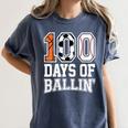Baseball Soccer Basketball 100 Days Of School Women's Comfort Colors T-Shirt Moss Baseball Soccer Basketball 100 Days Of School Women's Comfort Colors T-Shirt Moss