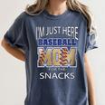 Baseball Sport I’m Just Here For The Snacks Baseball Mom Women's Comfort Colors T-Shirt Moss