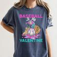 Baseball Is My Valentine Ice Cream Drip Crossed Bats Sport Women's Comfort Colors T-Shirt Moss