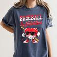 Baseball Is My Valentine Shirt Heart Drip Baseball Lovers Women's Comfort Colors T-Shirt Moss