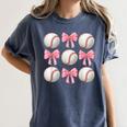 Baseballs And Bows Coquette Baseball Mom Baseball Coach Girl Women's Comfort Colors T-Shirt Moss Baseballs And Bows Coquette Baseball Mom Baseball Coach Girl Women's Comfort Colors T-Shirt Moss