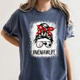 Bleached Memaw Life Soccer Messy Bun Baseball Game Day Women's Comfort Colors T-Shirt Moss Bleached Memaw Life Soccer Messy Bun Baseball Game Day Women's Comfort Colors T-Shirt Moss