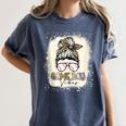 Bleached Messy Bun Game Day Vibes Baseball Mom Game Day Women's Comfort Colors T-Shirt Moss Bleached Messy Bun Game Day Vibes Baseball Mom Game Day Women's Comfort Colors T-Shirt Moss