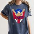 Boricua Puerto Rico Baseball Coqui Frog Pava Hat Fan Women's Comfort Colors T-Shirt Moss Boricua Puerto Rico Baseball Coqui Frog Pava Hat Fan Women's Comfort Colors T-Shirt Moss