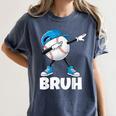 Boys Baseball Graphic Tee Teen Apparel Cute Meme Bruh Women's Comfort Colors T-Shirt Moss