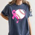 Breast Cancer Awareness Baseball Mom Women's Comfort Colors T-Shirt Moss