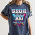 Bruh It's My 100 Days Of School Baseball Ice Cream Drip Boys Women's Comfort Colors T-Shirt Moss Bruh It's My 100 Days Of School Baseball Ice Cream Drip Boys Women's Comfort Colors T-Shirt Moss