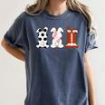 Bunny Football Baseball Sport Easter Day Women's Comfort Colors T-Shirt Moss Bunny Football Baseball Sport Easter Day Women's Comfort Colors T-Shirt Moss