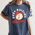 Busy Raising Ballers Baseball Mom Sons Women's Comfort Colors T-Shirt Moss
