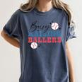 Busy Raising Ballers Retro Groovy Baseball Mom Outfit Women's Comfort Colors T-Shirt Moss Busy Raising Ballers Retro Groovy Baseball Mom Outfit Women's Comfort Colors T-Shirt Moss