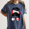 Canadian Baseball Mom Canada Flag Baseball Girl Women's Comfort Colors T-Shirt Moss Canadian Baseball Mom Canada Flag Baseball Girl Women's Comfort Colors T-Shirt Moss