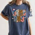 Checkered Leopard Game Day Baseball Men Women Kids Women's Comfort Colors T-Shirt Moss