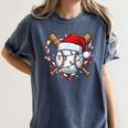 Christmas Baseball Santa Hat For Baseball Players Fans Women's Comfort Colors T-Shirt Moss