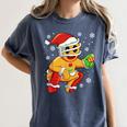 Christmas Gingerbread Man Baseball Player Catcher Women's Comfort Colors T-Shirt Moss Christmas Gingerbread Man Baseball Player Catcher Women's Comfort Colors T-Shirt Moss