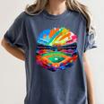 Colorful Baseball Field Home Run Baseball Player Fans Women's Comfort Colors T-Shirt Moss Colorful Baseball Field Home Run Baseball Player Fans Women's Comfort Colors T-Shirt Moss