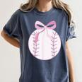 Coquette Baseball Mom Pink Bow Baseball Mama Women's Comfort Colors T-Shirt Moss Coquette Baseball Mom Pink Bow Baseball Mama Women's Comfort Colors T-Shirt Moss