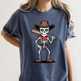 Cowboy Skeleton Baseball Halloween Graphic Women's Comfort Colors T-Shirt Moss Cowboy Skeleton Baseball Halloween Graphic Women's Comfort Colors T-Shirt Moss