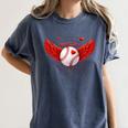 Cute Baseball &Cupid Wings Happy Valentines Boys Men Women's Comfort Colors T-Shirt Moss
