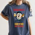 Cute Baseball Fan Weekend Forecast Change Of Beer And Hotdog Women's Comfort Colors T-Shirt Moss