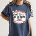 Cute Baseball Mom My Heart On That Field Sister Girl Toddler Women's Comfort Colors T-Shirt Moss