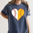 Cute Love Baseball Fast Pitch Softball Heart Baseball Mom Women's Comfort Colors T-Shirt Moss Cute Love Baseball Fast Pitch Softball Heart Baseball Mom Women's Comfort Colors T-Shirt Moss