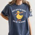 Duck And Baseball Bat Mess With The Quack You Get Whack Women's Comfort Colors T-Shirt Moss Duck And Baseball Bat Mess With The Quack You Get Whack Women's Comfort Colors T-Shirt Moss