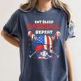 Eat Sleep Baseball Repeat Ice Cream Drip Crossed Bats Women's Comfort Colors T-Shirt Moss Eat Sleep Baseball Repeat Ice Cream Drip Crossed Bats Women's Comfort Colors T-Shirt Moss