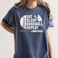 Eat Sleep Baseball Repeat Baseball Player Men Boys Women's Comfort Colors T-Shirt Moss Eat Sleep Baseball Repeat Baseball Player Men Boys Women's Comfort Colors T-Shirt Moss