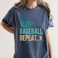 Eat Sleep Baseball Repeat Baseball Player Baseball Women's Comfort Colors T-Shirt Moss Eat Sleep Baseball Repeat Baseball Player Baseball Women's Comfort Colors T-Shirt Moss