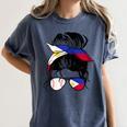 Filipina Baseball Mom Philippines Flag Baseball Girl Women's Comfort Colors T-Shirt Moss