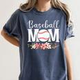Floral Baseball Mom Mother's Day Cute Baseball Mama Mommy Women's Comfort Colors T-Shirt Moss