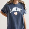 Game Day Baseball Player And Fan Graphic Women's Comfort Colors T-Shirt Moss