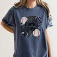 Game Day Baseball Retro Checkered Baseball Women's Comfort Colors T-Shirt Moss Game Day Baseball Retro Checkered Baseball Women's Comfort Colors T-Shirt Moss