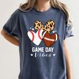 Game Day Vibes Football Baseball Mom Heart Women's Comfort Colors T-Shirt Moss Game Day Vibes Football Baseball Mom Heart Women's Comfort Colors T-Shirt Moss