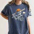 Halloween Boys Batting Skeleton Baseball Women's Comfort Colors T-Shirt Moss