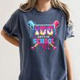 Happy 100 Days Of School Baseball Drip Theme Party 100th Day Women's Comfort Colors T-Shirt Moss Happy 100 Days Of School Baseball Drip Theme Party 100th Day Women's Comfort Colors T-Shirt Moss