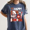 Happy 100 Days Of School Baseball Football PE Teacher Women's Comfort Colors T-Shirt Moss Happy 100 Days Of School Baseball Football PE Teacher Women's Comfort Colors T-Shirt Moss